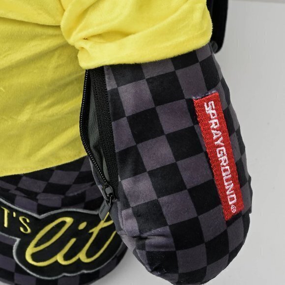 Sprayground x Spongebob Money Bear Teddy Bear Grey Checkered‎ Backpack - Picture 6 of 10